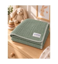 Müslin Bebek Örtü & Battaniye Yeşil – %100 Pamuk 100x140 cm