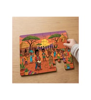 Afrikada Eğlence Tasarımlı 24 Parça Ahşap Çocuk Puzzle