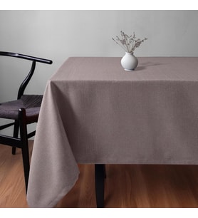 Fabric Design Capri Keten Dokulu Dertsiz Ütü İstemeyen Yüksek Kaliteli Açık Vizon Masa Örtüsü