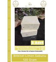 Lüks %100 Doğal Güzel Kokulu El Yüz Saç Vücut Cilt Orijinal Bitkisel Limon Sabunu 120G - 2 Adet