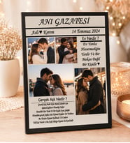 Kişiye Özel Fotoğraflı Anı Gazetesi Çerçevesi – Sevgiliye Özel Hatıra Tablosu