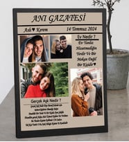 Kişiye Özel Fotoğraflı Anı Gazetesi Çerçevesi – Sevgiliye Özel Hatıra Tablosu