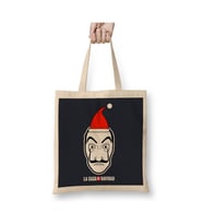 La Casa De Navidad Money Heist Christmas Yılbaşı Beyaz Bez Çanta Uzun Saplı Alışveriş Çantası