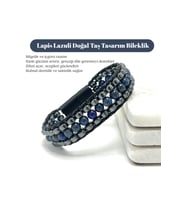 Sertifikalı Lapis Lazuli Taşı Erkek Bileklik – Çelik Kilitli, Doğal Taş Tasarım, Şık ve Özgün