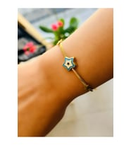 YILDIZ MİNELİ ÇELİK BİLEKLİK 17+6 CM-GOLD ACR5446