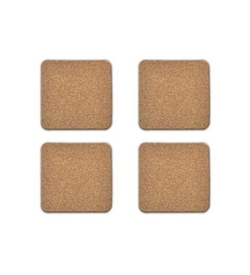 AHŞAP BARDAK ALTLIĞI 4 ADET ÇİÇEK DESEN 9x9cm