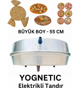 Yognetic Jumbo Büyük Boy Elektrikli Tandır Ekmek Yapma Makinesi Statik Boyalı Büyük Boy Tandır - Inox (Tatlı Gri)