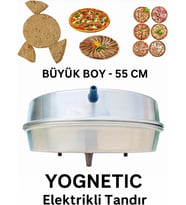 Yognetic Jumbo Büyük Boy Elektrikli Tandır Ekmek Yapma Makinesi Statik Boyalı Büyük Boy Tandır - Inox (Tatlı Gri)
