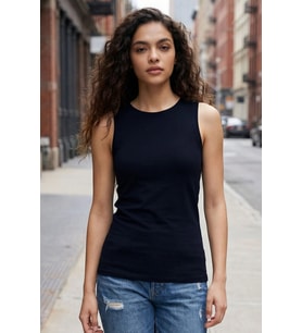 Tommy Life Basic O Yaka Sıfır Kol Slim Fit Kadın Atlet Lacivert 97313