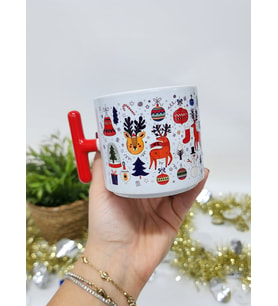 Mutlu Noeller Merry Christmas Yılbaşı Temalı Happy New Year Design T Kupa Bardak Latte Fincanı