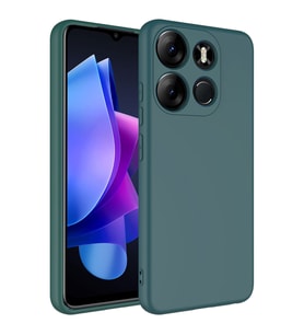 Vendas Tecno Spark Go 2023 Uyumlu W-Lansman Serisi Içi Kadife Ipek Dokulu Lansman Kılıf (Koyu Yeşil)