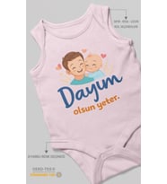 Dayım Olsun Yeter Sıfır Kollu Bebek Zıbını %100 Pamuk