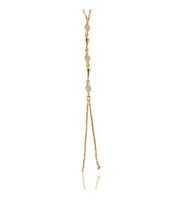 Y Kolye Chi Gümüş Kolye – 925 Ayar, Zirkon Taşlı, Altın Kaplama, Y Form, 45 cm (MS3854)