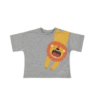 Civil Baby Aslan Baskılı 3-12 Ay Tişört - Gri
