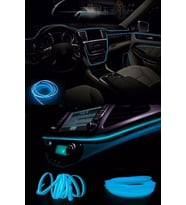 2 Metre Araç Içi Buz Mavisi Torpido Ledi Ip Şerit- Ip Neon Led - 2 Metre Buz Mavi (Siyah - Beyaz)