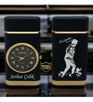 Hemen Kargo İsme Özel Atatürk Kocatepe Logolu Turbo Jet Saatli Çakmak - Kutulu ve Hediye Paketinde