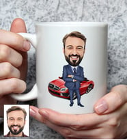 Kişiye Özel Araba Tasarımlı Karikatürlü Kupa Bardak