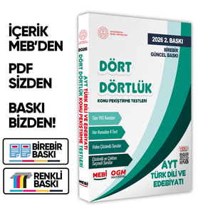2026 YKS-AYT MEBİ-OGM Dört Dörtlük Türk Dili Edebiyatı Pekiştirme Testi Soru Bankası BASKI ÜCRETİ