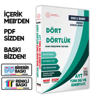 2026 YKS-AYT MEBİ-OGM Dört Dörtlük Türk Dili Edebiyatı Pekiştirme Testi Soru Bankası BASKI ÜCRETİ
