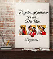 BK Gift Kişiye Özel Fotoğraflı Aşk Tasarımlı Kanvas Tablo-4, Ev Hediyesi, Arkadaşa Hediye, Sevgiliye Hediye