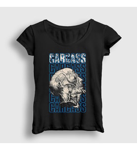 Presmono Kadın Siyah Necro Head Metal Carcass T-Shirt 528688tt