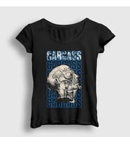 Presmono Kadın Siyah Necro Head Metal Carcass T-Shirt 528688tt