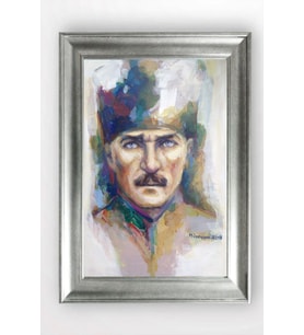 Gümüş Çerçeveli Atatürk Tablo cv1208