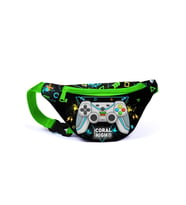 Coral High Kids Siyah Fosforlu Yeşil Gamer Desenli Bel Çantası 11530