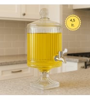 Elysia Desen Cam Şerbet-Meyve Suyu-Sıvıyağ-Su Sebili – 4.5 LT. (Şeffaf)