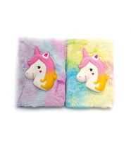 Kabartmalı Unicorn Tasarımlı Peluş Hatıra Defteri