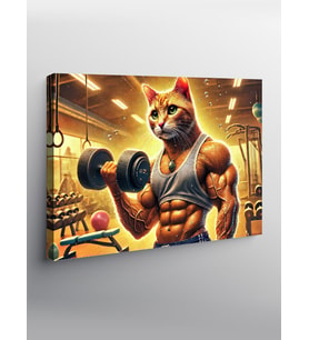 Kanvas Tablo Halter Çalıişan Kedi