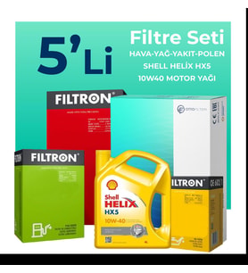 Filtron Jeep Grand Cherokee 3.1 Dizel Filtre Bakım Seti Shell Motor Yağlı (1999-2002) 5 Li