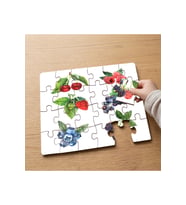Kırmızı Meyveler Tasarımlı 24 Parça Ahşap Çocuk Puzzle MPK1208