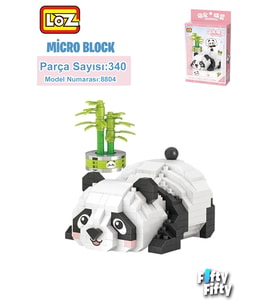 Vagonlife LOZ Micro Block Serisi Panda 340 Parça Oyuncak Yapım Seti FFLZ-8804