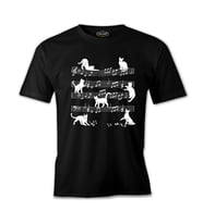 Cats and Notes Siyah Erkek Tshirt