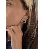 Mirror Damla Çiçek Figür Altıgen Model Çelik Küpe