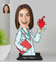 Kişiye Özel Doktor Kadın Ahşap Biblo-11