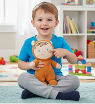 Sevimli Peluş Bebeto Bebek 30 cm Oyun ve Uyku Arkadaşı Çocuğa Hediye Oyuncak (Hardal)