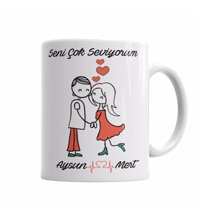 SENİ ÇOK SEVİYORUM Kupa Bardak Porselen