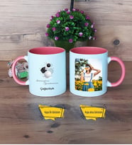 Geometri Öğretmeni Kupa Bardak Pembe Fotoğraflı Öğretmenler Günü Hediyesi