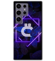 Galaxy S24 Ultra Kılıf HD Desen Baskılı Kılıf - Dark Neon Yaprak Ö Harfi