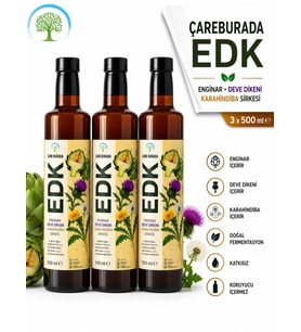 ÇareBurada EDK Sirke 500 ml 3 ADET Enginar, Devedikeni, Karahindiba