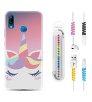 Huawei P20 Lite Mate 10 20 Lite Pro P40 Lite KılıfKablo Koruma Spiral Silikon Sweety Unicorn 1737