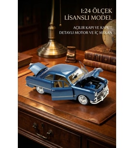 Motor Max 1:24 1949 Ford Coupe Model Araba Metal Diecast - Mavi