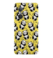 Huawei Nova 9SE Uyumlu Lansman Kılıf Panda Tasarımlı İçi Kadife Kapak-Sarı (Şeffaf)