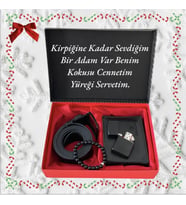 Erkek Siyah Cüzdan- Kemer -Çakmak-Bileklik Set
