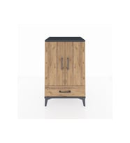 Hyperion Komodin 3 Raflı Tek Çekmeceli 2 Kapaklı 60x44x96 Antrasit-Çam