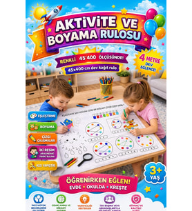 Haydi Dekor 45 cm x 4 Metre Dev Etkinlik ve Aktivite Rulosu – Çocuklar Için Eğitici Boyama, Çizgi Çalışması, Labirent, Bulmaca ve Zeka Geliştirici Oyun Rulosu