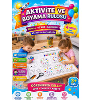 Haydi Dekor 45 cm x 4 Metre Dev Etkinlik ve Aktivite Rulosu – Çocuklar Için Eğitici Boyama, Çizgi Çalışması, Labirent, Bulmaca ve Zeka Geliştirici Oyun Rulosu