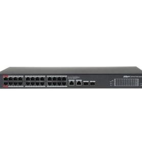 DAHUA PFS3228-24GT-360, 24 Port, GigaBit, 24 Port PoE, 360W, +2 Port Combo SFP, +2 Port GigaBit Uplink, Rack Mount Switch